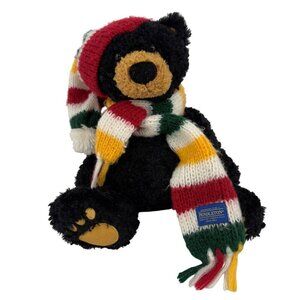 Pendleton By Gund Black Teddy Bear Plush Striped Scarf & Hat 13 Inch Stuffed Toy